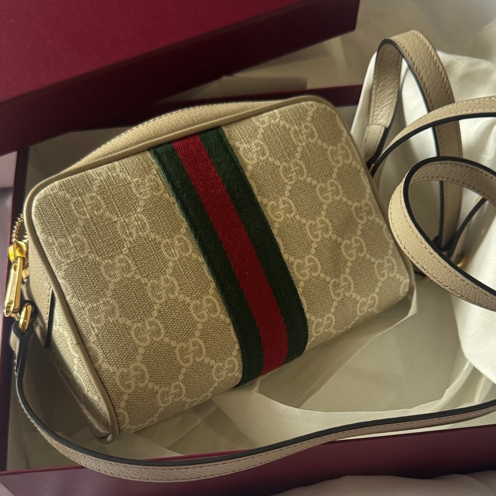 Gucci Beige and Green Crossbody Bag - Picture 3 of 6